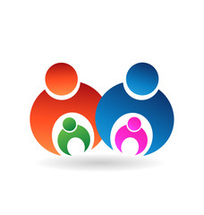 Family people caring for their children, icon vector