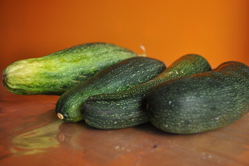 Courgette. Preparing vegetable dishes in a mortar.