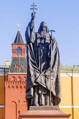 Monument to Patriarch Hermogen in the Alexander Garden of Moscow