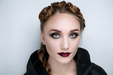 woman dark make up