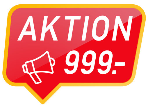 sbn18 SpeechBubbleNew sbn - Verkaufsbanner Sprechblase - Aktiom mit Megafon Symbol - 999,- Euro - Werbeaktion - xxl - g5570