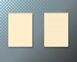 Illustration of Vector Notepad Set. Realistic Vector Empty Notepad Mockup
