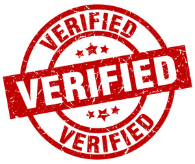 verified round red grunge stamp