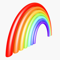 design element. 3D illustration. toy glossy plastic rainbow isolated on white