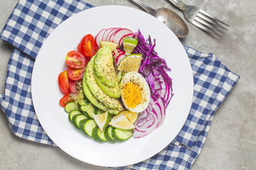 Mixed chef's salad.Mixed chef's salad.Avocado