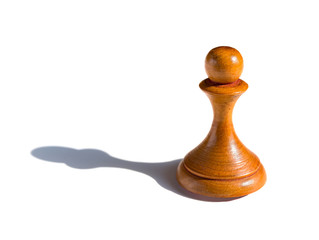 chess pawn on white with shadow