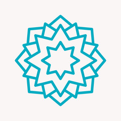 Snowflake Icon. Christmas Decoration Ornament. Mandala Style. Lines.