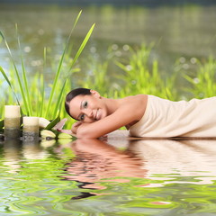 Fototapeta premium woman relaxing in spa