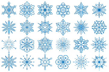 Snowflake Vector Ornaments Set 5