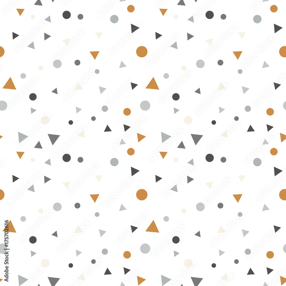 Poster geometric vector seamless pattern in retro style in pink, gold and white colors. modern background w