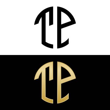 Tp Initial Logo Circle Shape Vector Black And Gold