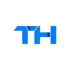 th logo initial logo vector modern blue fold style © triwaw