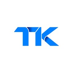 tk logo initial logo vector modern blue fold style