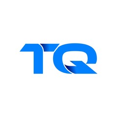 tq logo initial logo vector modern blue fold style