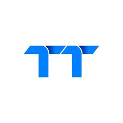 tt logo initial logo vector modern blue fold style
