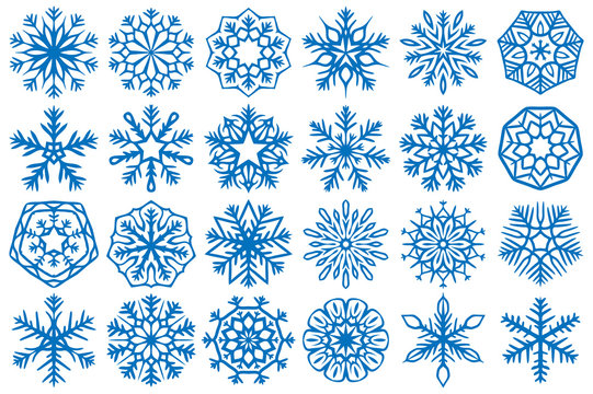 Snowflake Vector Ornaments Set 21