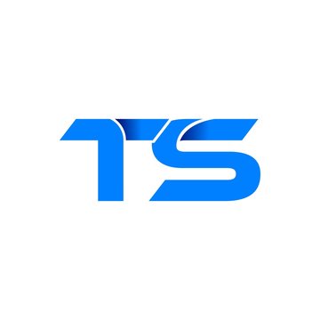 ts logo initial logo vector modern blue fold style