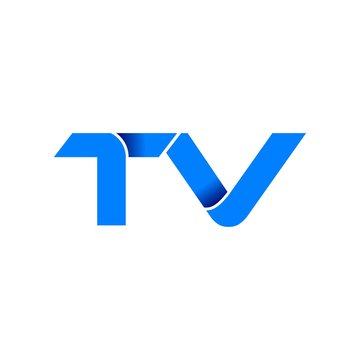 tv logo initial logo vector modern blue fold style