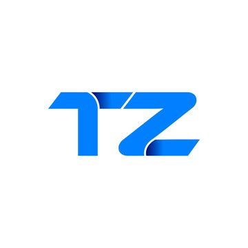 tz logo initial logo vector modern blue fold style