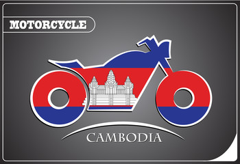 motorcycle logo made from the flag of Cambodia