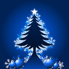 Arbre de Noël Chemin Bleu