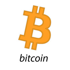 Obraz premium Bitcoin logo of crypto currency isolated on white background. Block sticker for bitocones for web pages or printing. Logo bitcoins .