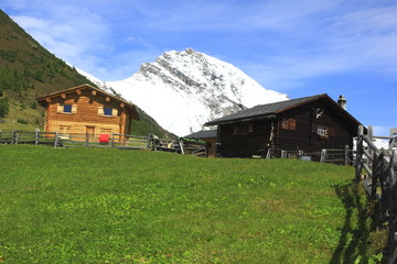 Fototapeta na wymiar Wiesener Alp, Blick auf Valbellahorn