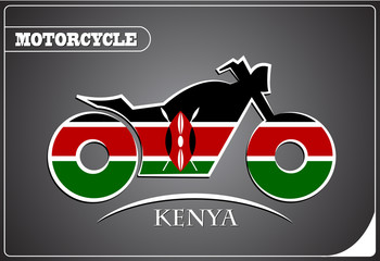 Naklejka premium motorcycle logo made from the flag of Kenya