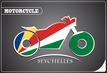 Obraz premium motorcycle logo made from the flag of Seychelles