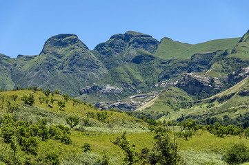 Fototapeta na wymiar Various rock formed in Drakensberg mountain, South Africa