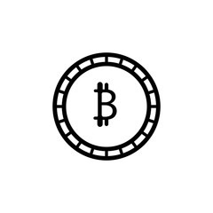 Bitcoin Cryptocurrency minimal flat line Icon
