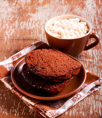 Chocolate cake with chocolate icing