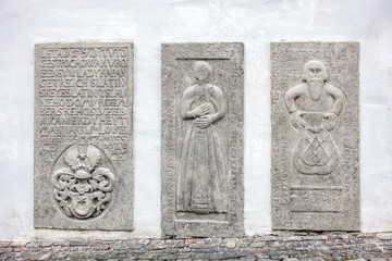 Statues outside St Vitus Cathedral in Krumlov
