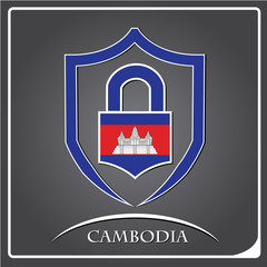 lock logo made from the flag of Cambodia