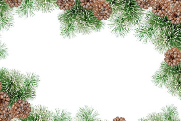 Obraz na płótnie Canvas The branches of the snow covered tree Christmas tree