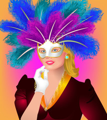 Vector Illustration for Venetian carnival festival.