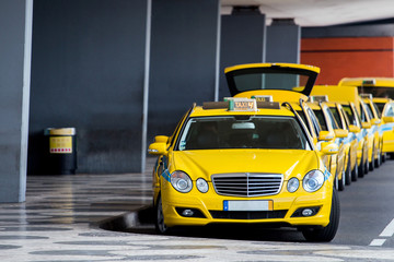 Yellow taxis in Madeira island