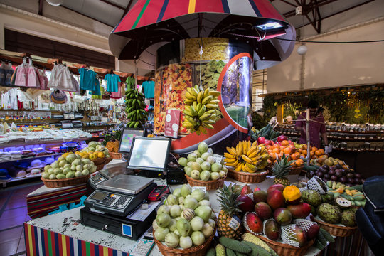 Variety of exotic fruit