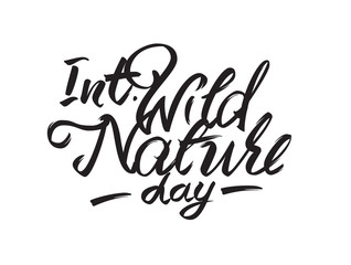 Poster to World wildlife day with calligraphy text.