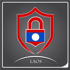 lock logo made from the flag of Laos