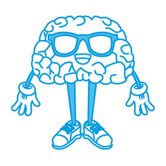 Cute brain cartoon icon vector illustration graphic design