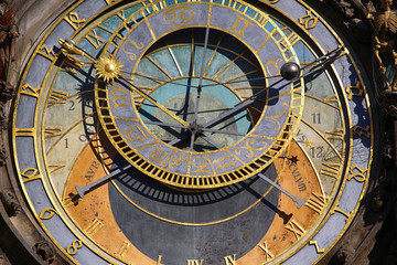 Astronomical clock Orloj at Old Town Square in Prague, Czech Republic