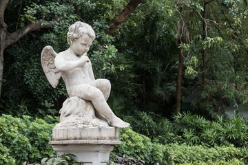 Statue of an Angel asking for silent in kowloon park, Hong kong