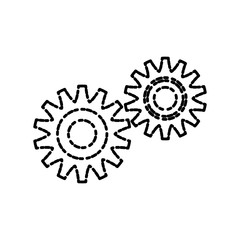 Gears machinery pieces icon vector illustration graphic design
