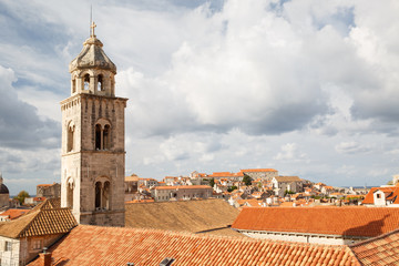 Fototapeta premium tower above the Dominican Monastery inside the old town of Dubrovnik, Croatia