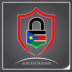 Obraz premium lock logo made from the flag of South Sudan