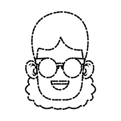Cute girl with glasses cartoon icon vector illustration graphic design