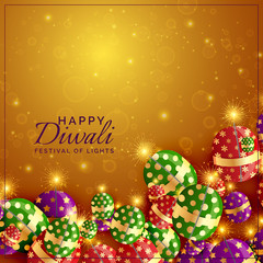 diwali crackers background with shiny sparkles