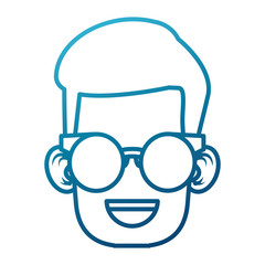 Cute boy with glasses cartoon icon vector illustration graphic design
