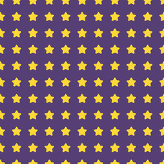 Nice cartoon star pattern with different stars icons on dark background